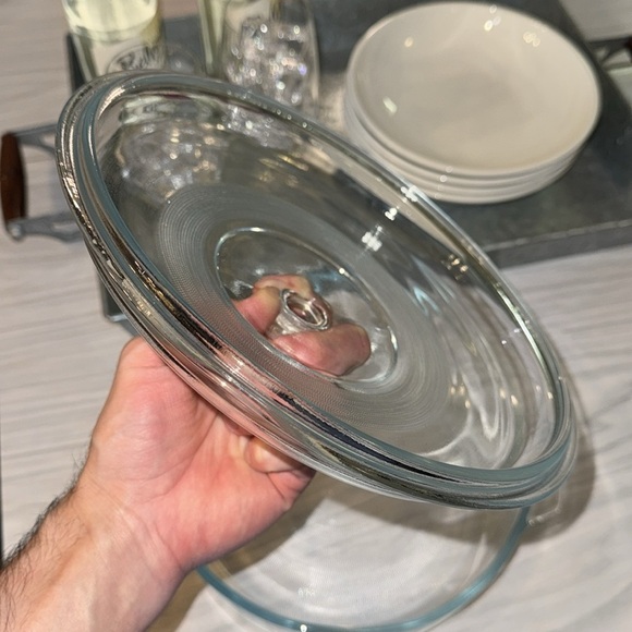 MEXICO 2 pc Glass Round Casserole Ovenware Clear Bakeware Dish with Glass Lid - Picture 4 of 8